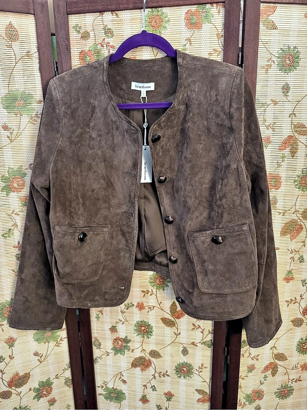 heartloom Benly Suede Jacket Women's Brown Size Large (Veronica Beard similar st